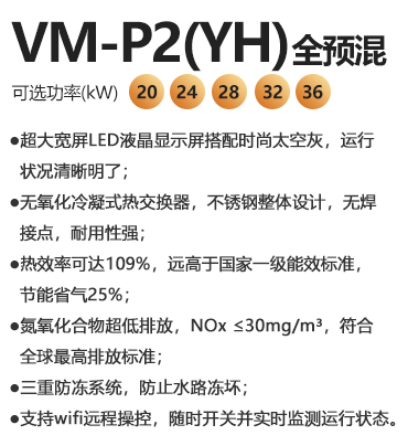 瑞马VM-P2（YH）全预混燃气壁挂炉